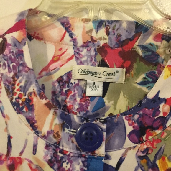 Coldwater  Creek flowered Jacket Size 8 LIKE NEW All occasions All Seasons Cute - Picture 2 of 3